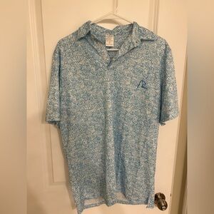 Rhoback Light Blue Dog Patterned Polo Shirt
